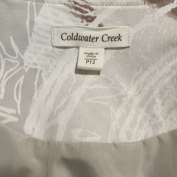 NWT Coldwater Creek Open Front Blazer Beaded Sequin Cotton Jacket Ruffle Sz 12P - Picture 7 of 11